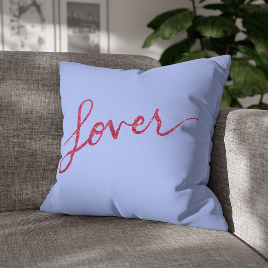 Taylor Swift Lover Album Blue Spun Polyester Square Pillow Case