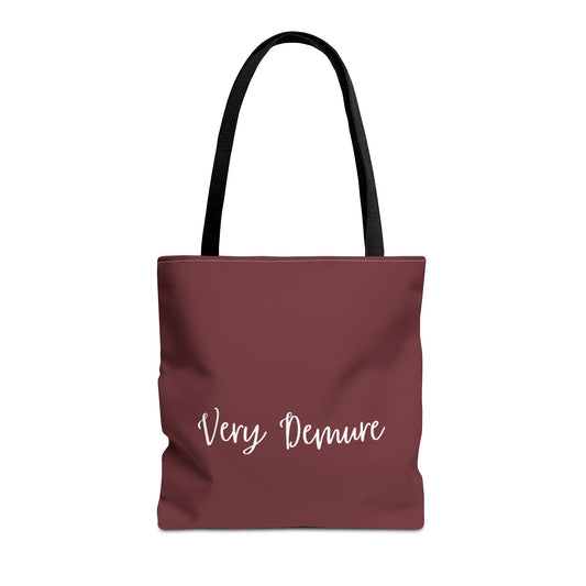 Very Demure Maroon Tote Bag